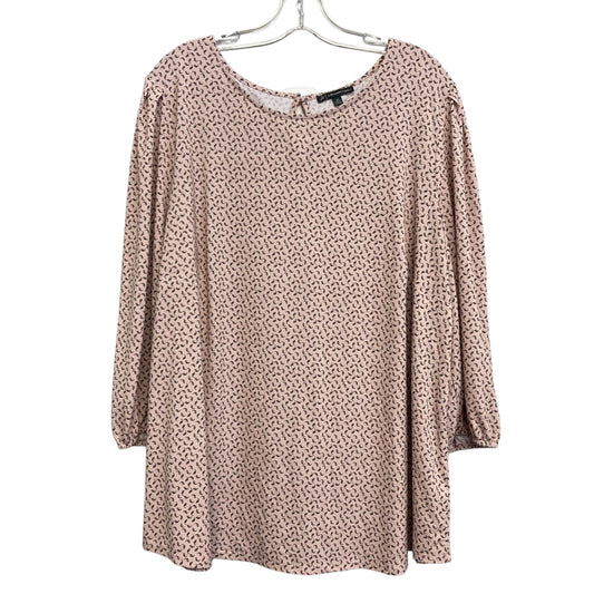 Top Ls By Adrianna Papell In Black & Pink, Size:2X