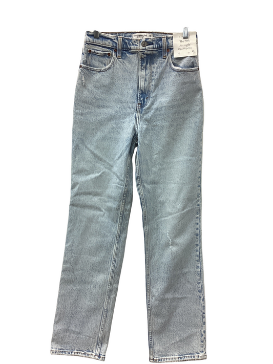Jeans Straight By Abercrombie And Fitch In Blue Denim, Size:2