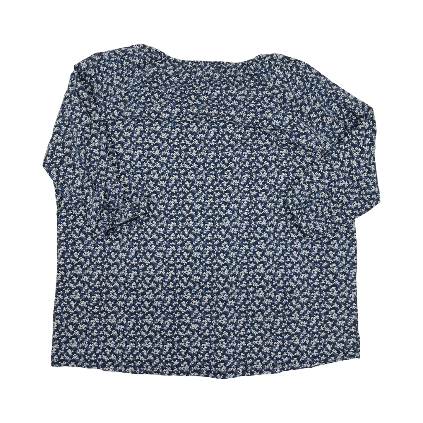 Top 3/4 Sleeve By Lands End In Blue & White, Size:3X