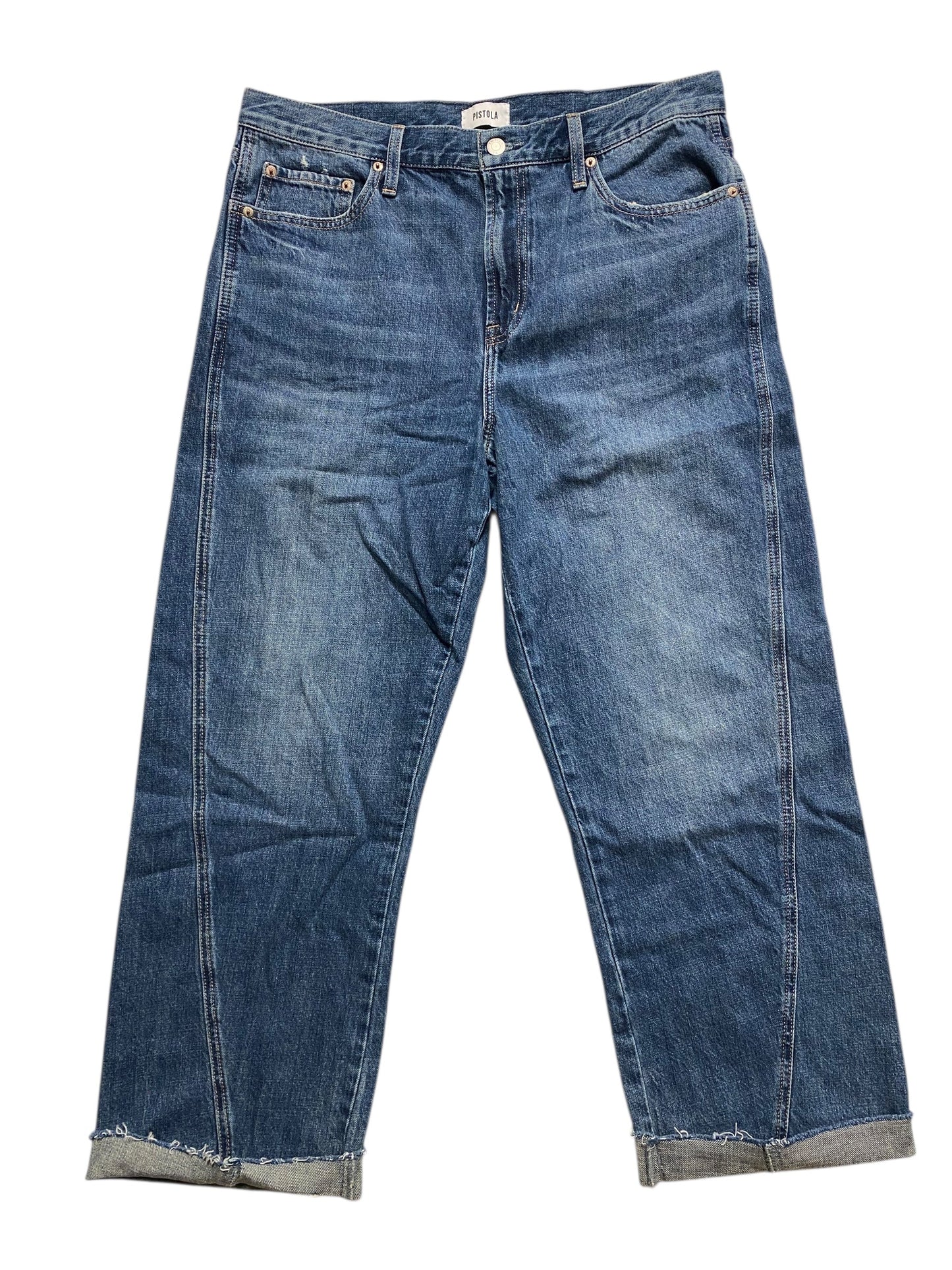 Jeans Wide Leg By Pistola In Blue Denim, Size:12