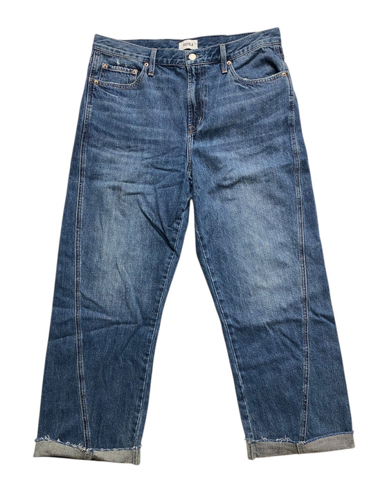 Jeans Wide Leg By Pistola In Blue Denim, Size:12