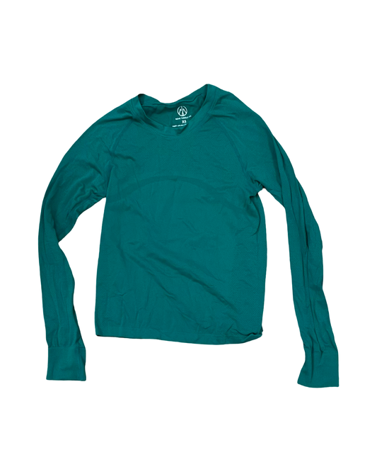 Athletic Top Ls Crewneck By Move Theology In Green, Size:Xs