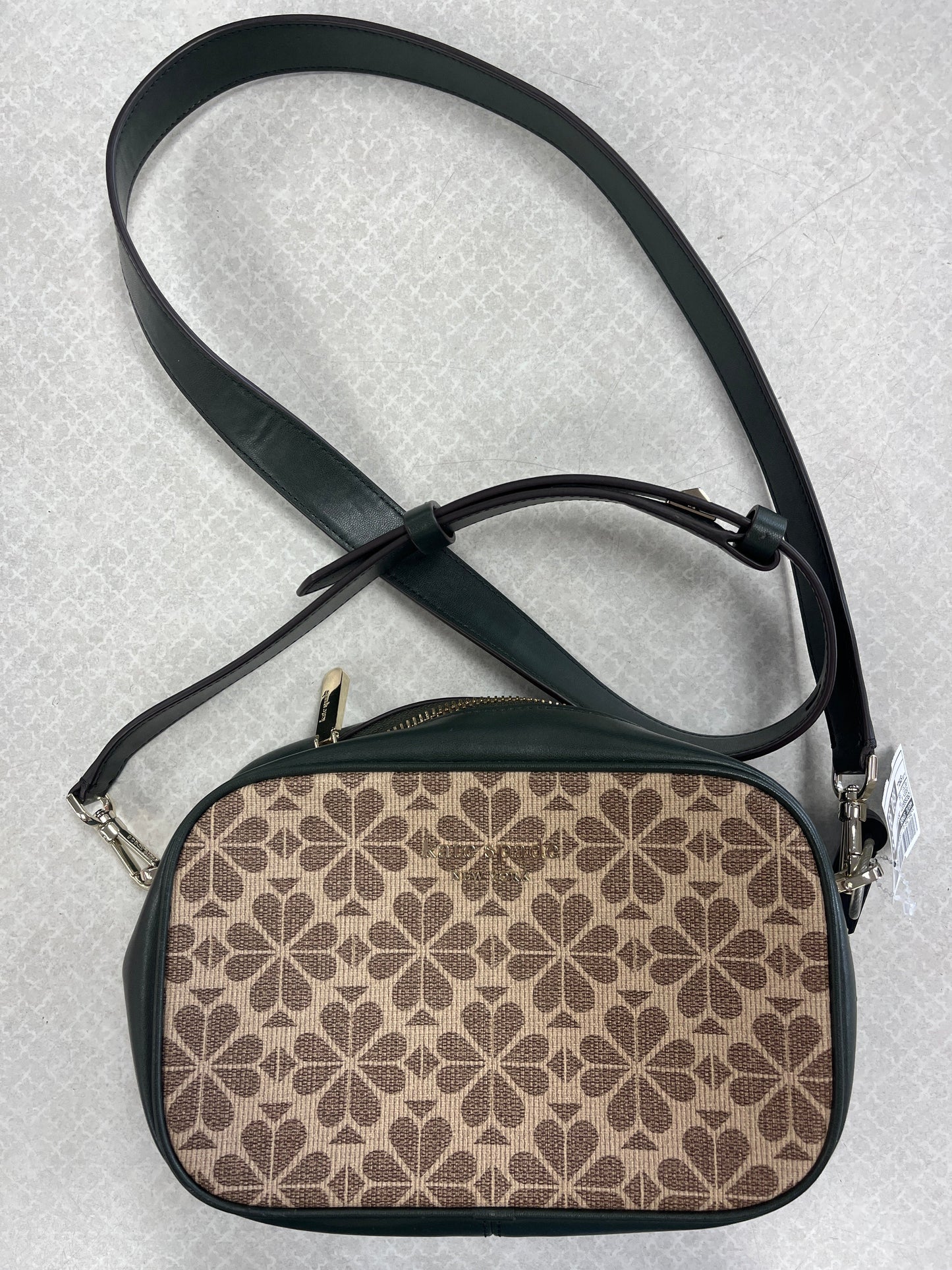 Crossbody Designer By Kate Spade In Green & Tan, Size:Small