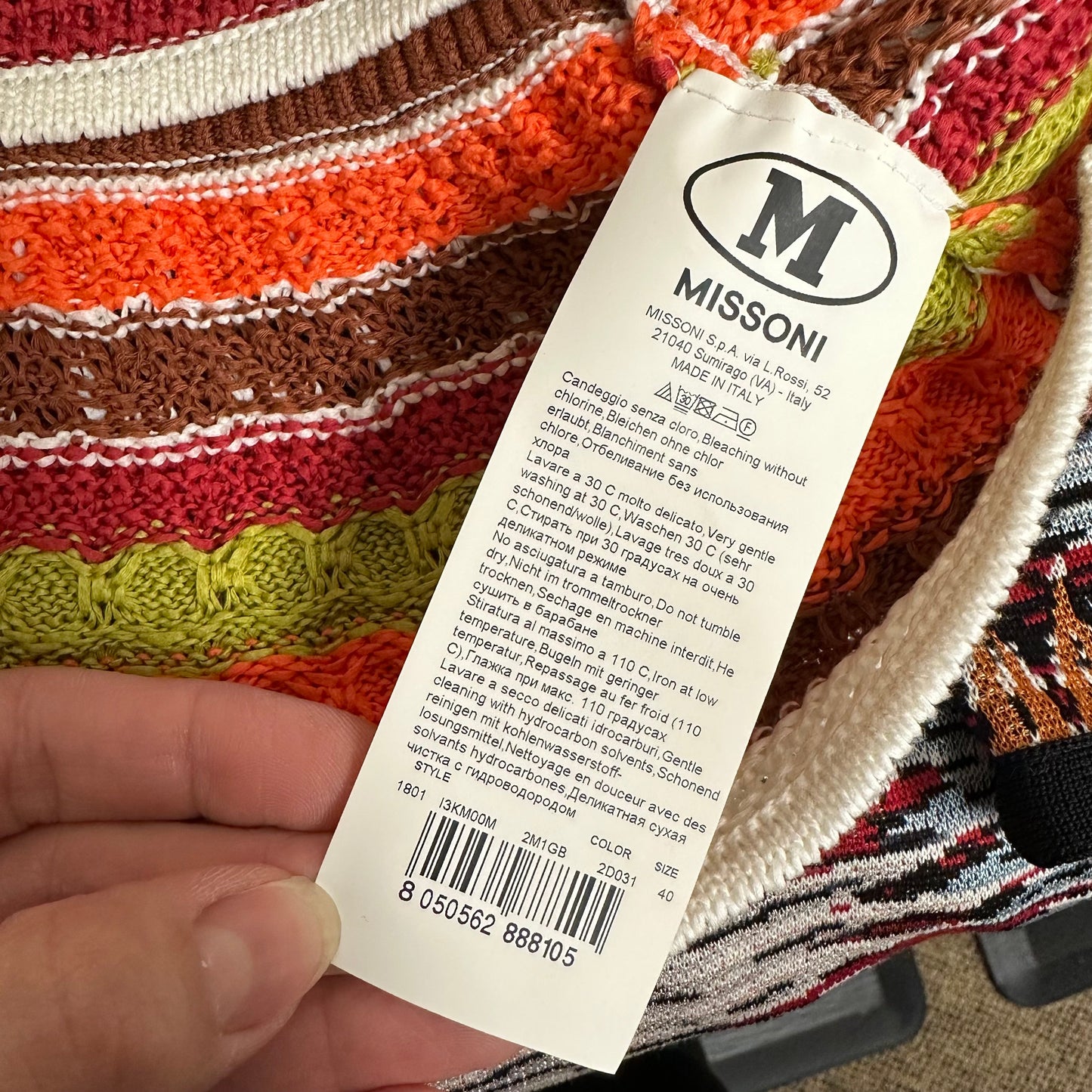 Top Sleeveless Luxury Designer By M Missoni In Multi-colored, Size: S