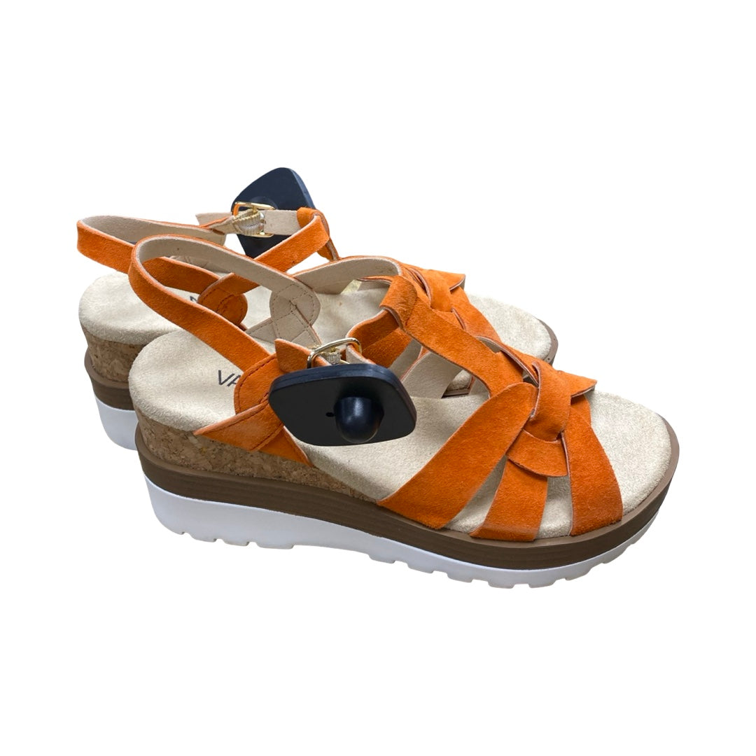 Sandals Heels Wedge By Vaneli In Orange, Size:5.5
