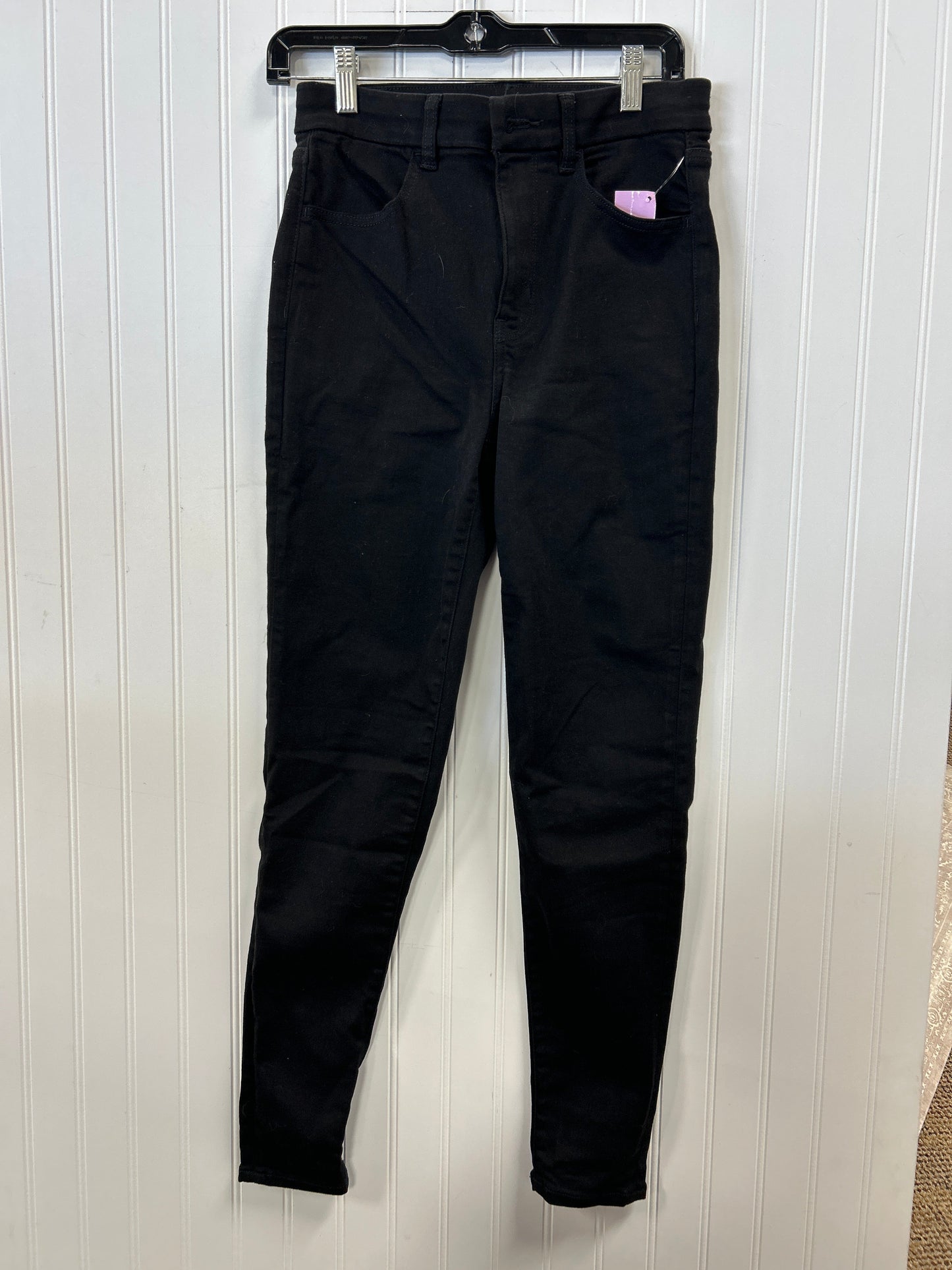 Jeans Skinny By American Eagle In Black Denim, Size:6