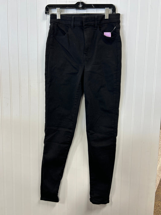 Jeans Skinny By American Eagle In Black Denim, Size:6