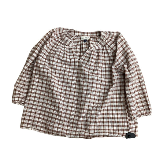 Top 3/4 Sleeve By Universal Thread In Checkered Pattern, Size:M
