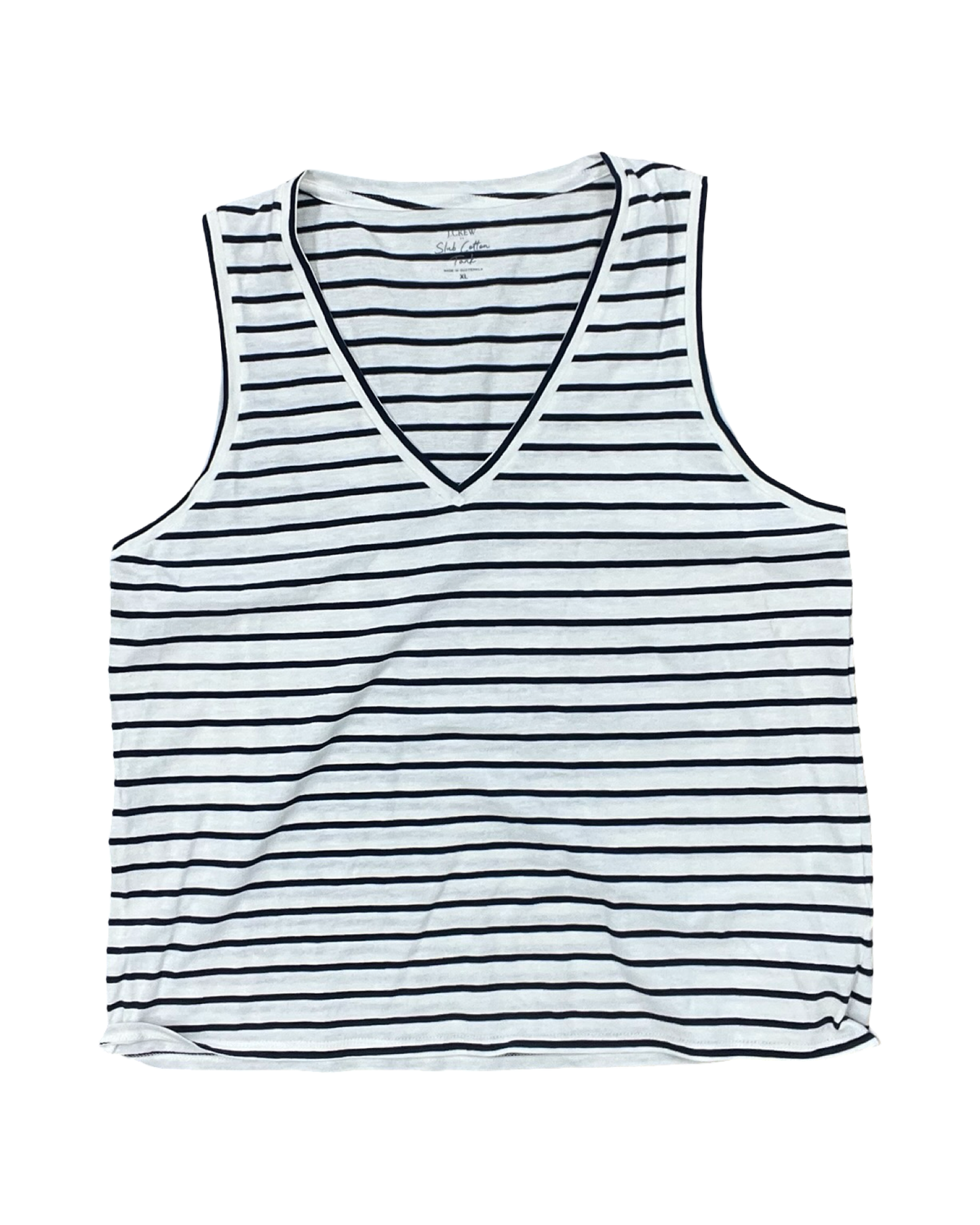 Top Sleeveless By J. Crew In Blue & White, Size:Xl
