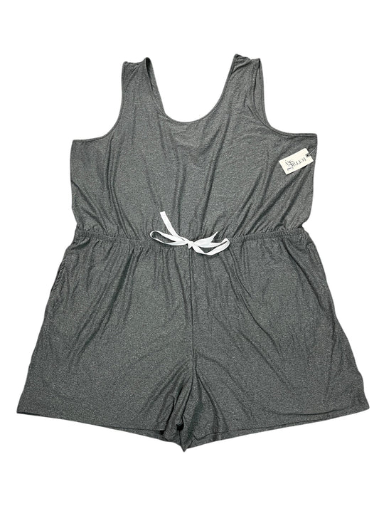 Romper By Terra & Sky In Grey, Size:3X