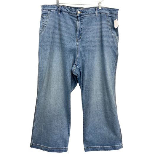 Jeans Wide Leg By L.L. Bean In Blue Denim, Size:24