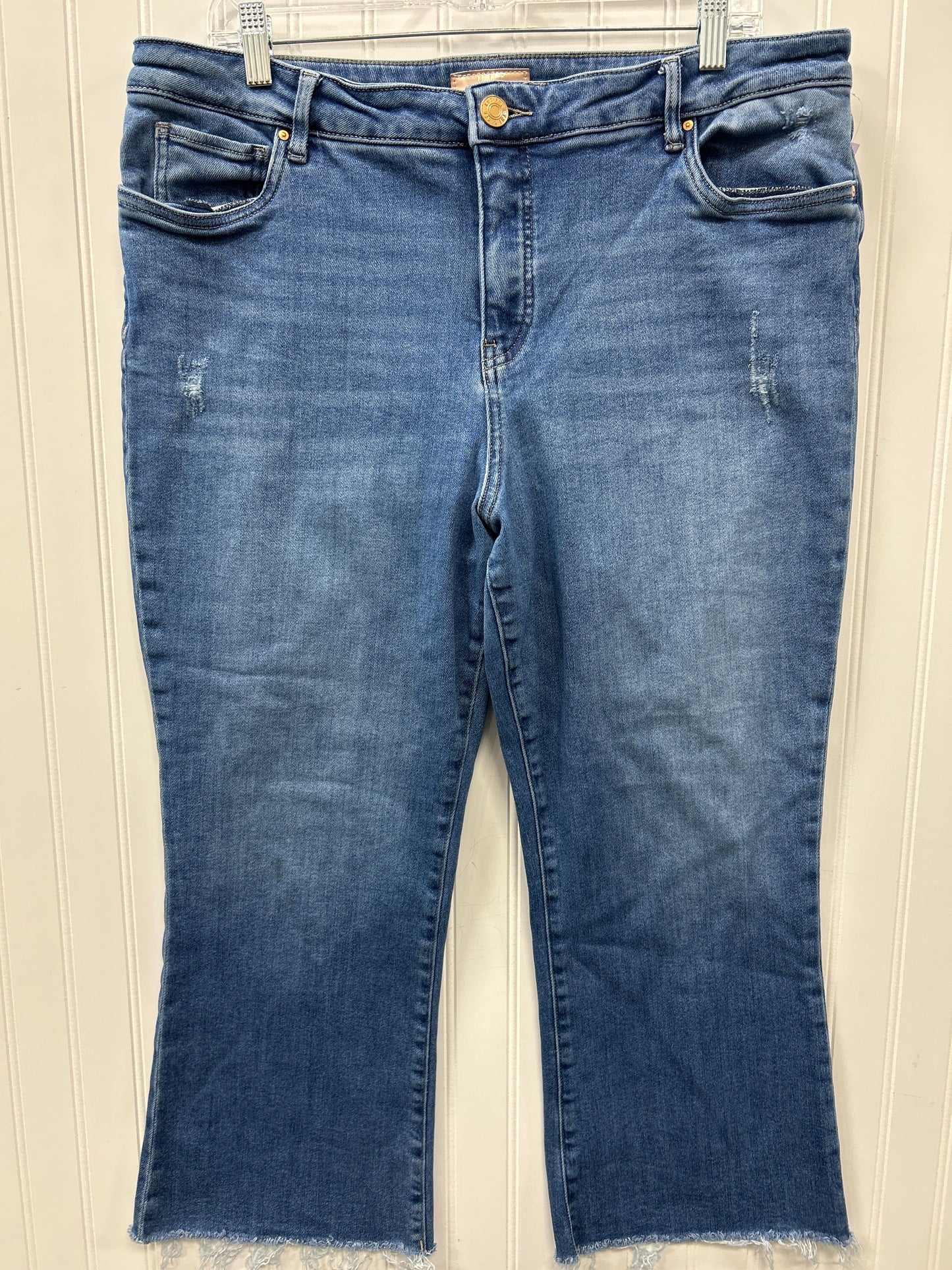 Jeans Straight By Kut In Blue Denim, Size:18