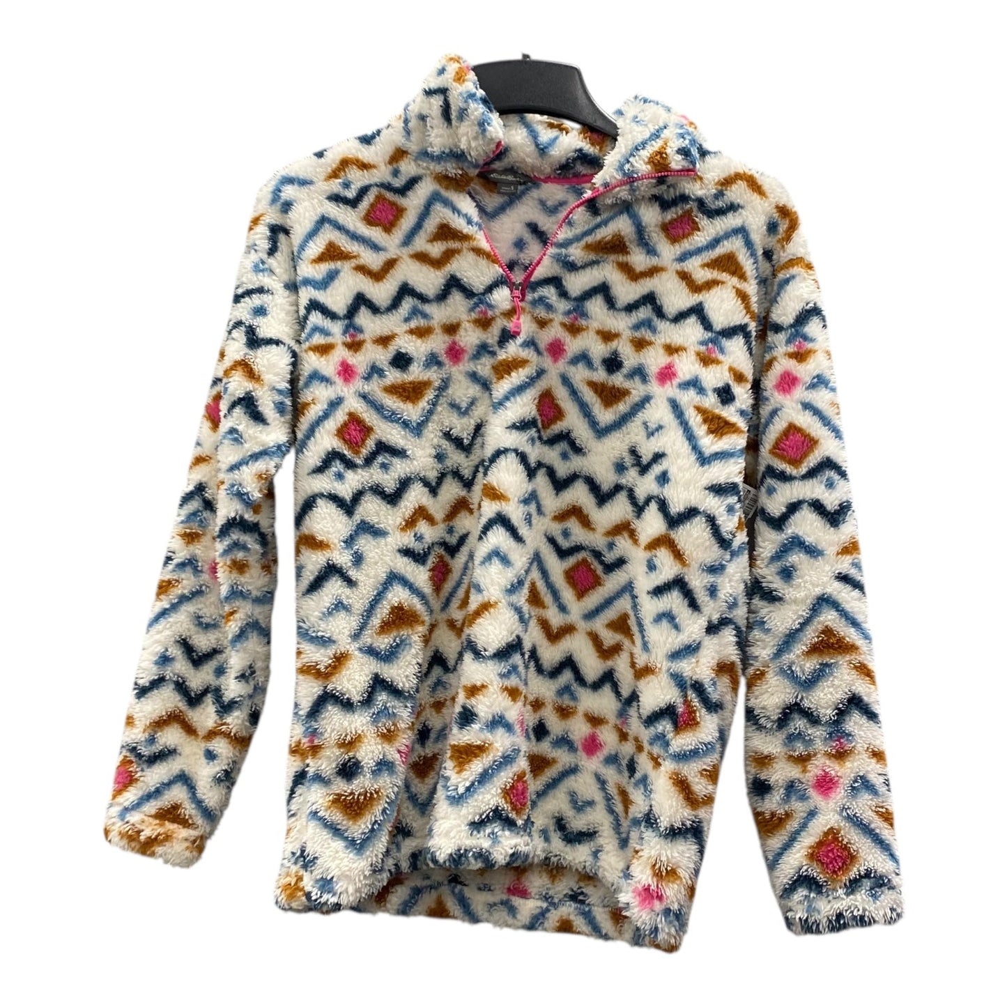 Jacket Fleece By Eddie Bauer In Blue & White, Size:S