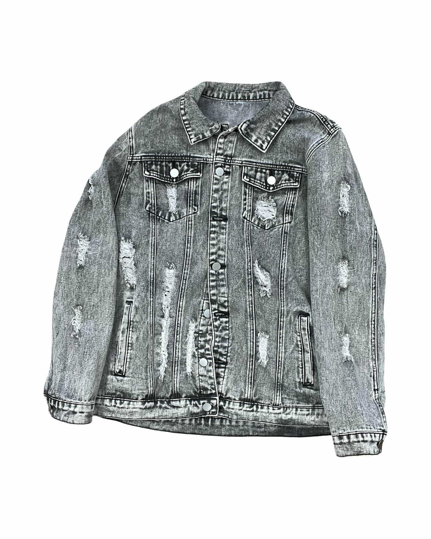 Jacket Denim By Clothes Mentor In Black Denim, Size:L