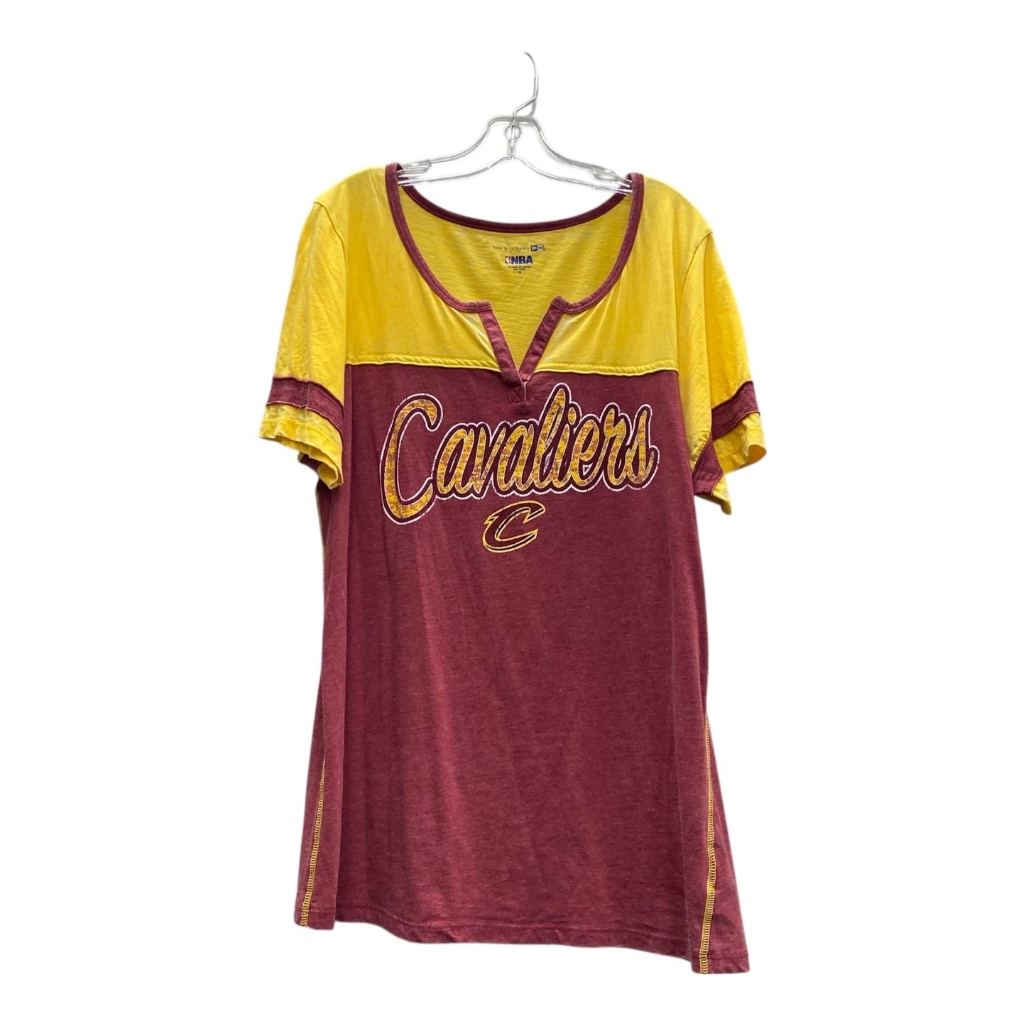 Athletic Top Ss By nba In Red & Yellow, Size:2X