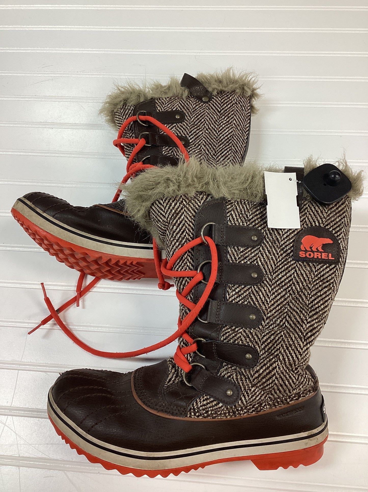 Boots Snow By Sorel In Brown & Orange, Size:10