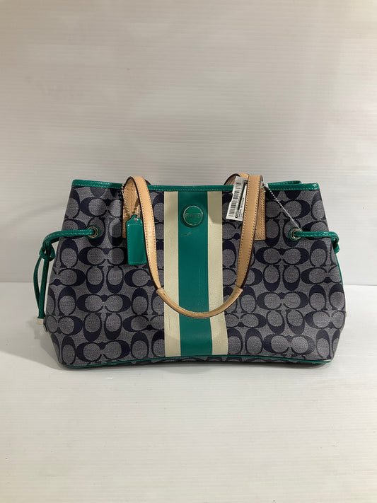 Handbag Designer By Coach In Blue, Size:Large