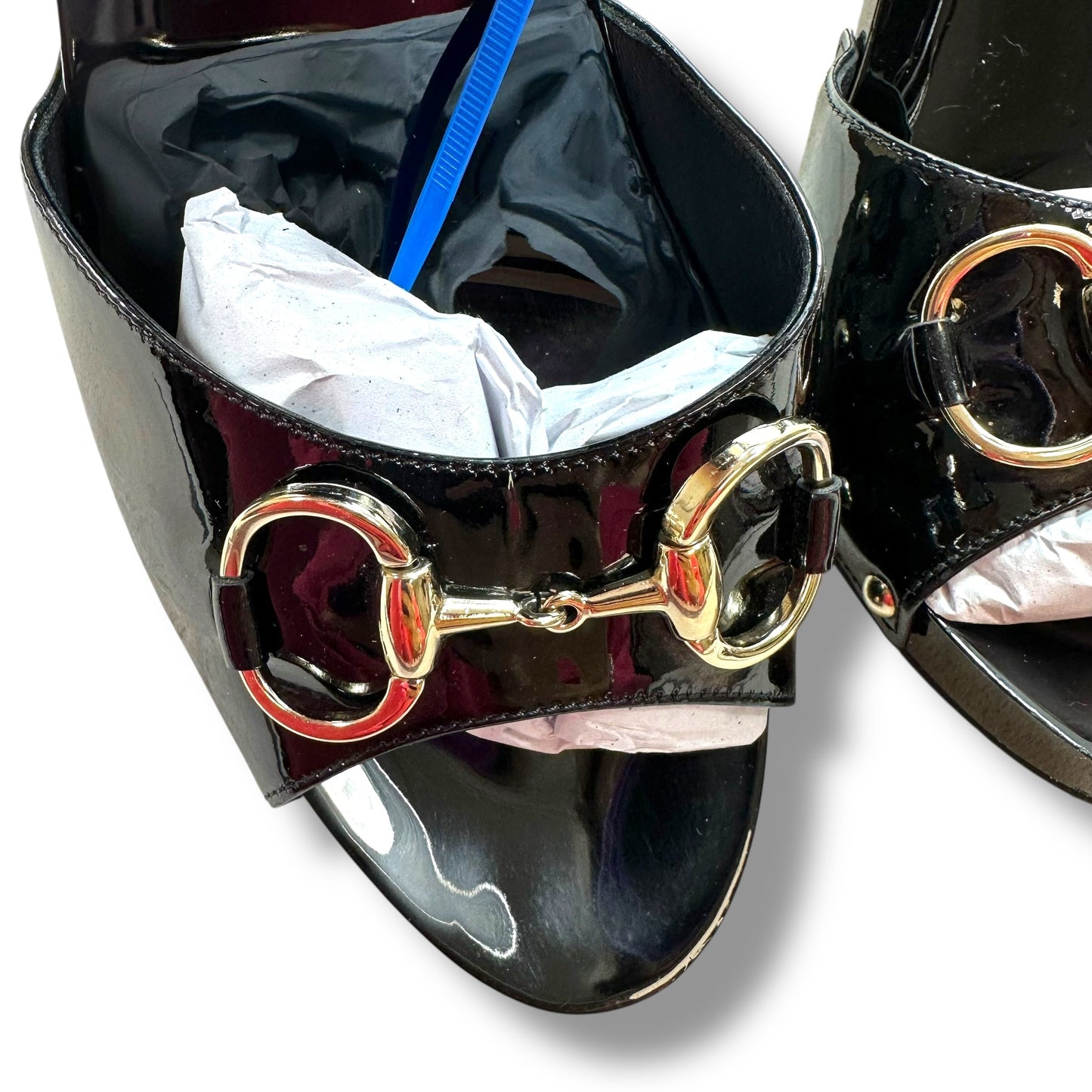 Sandals Luxury Designer By Gucci In Black, Size: 10