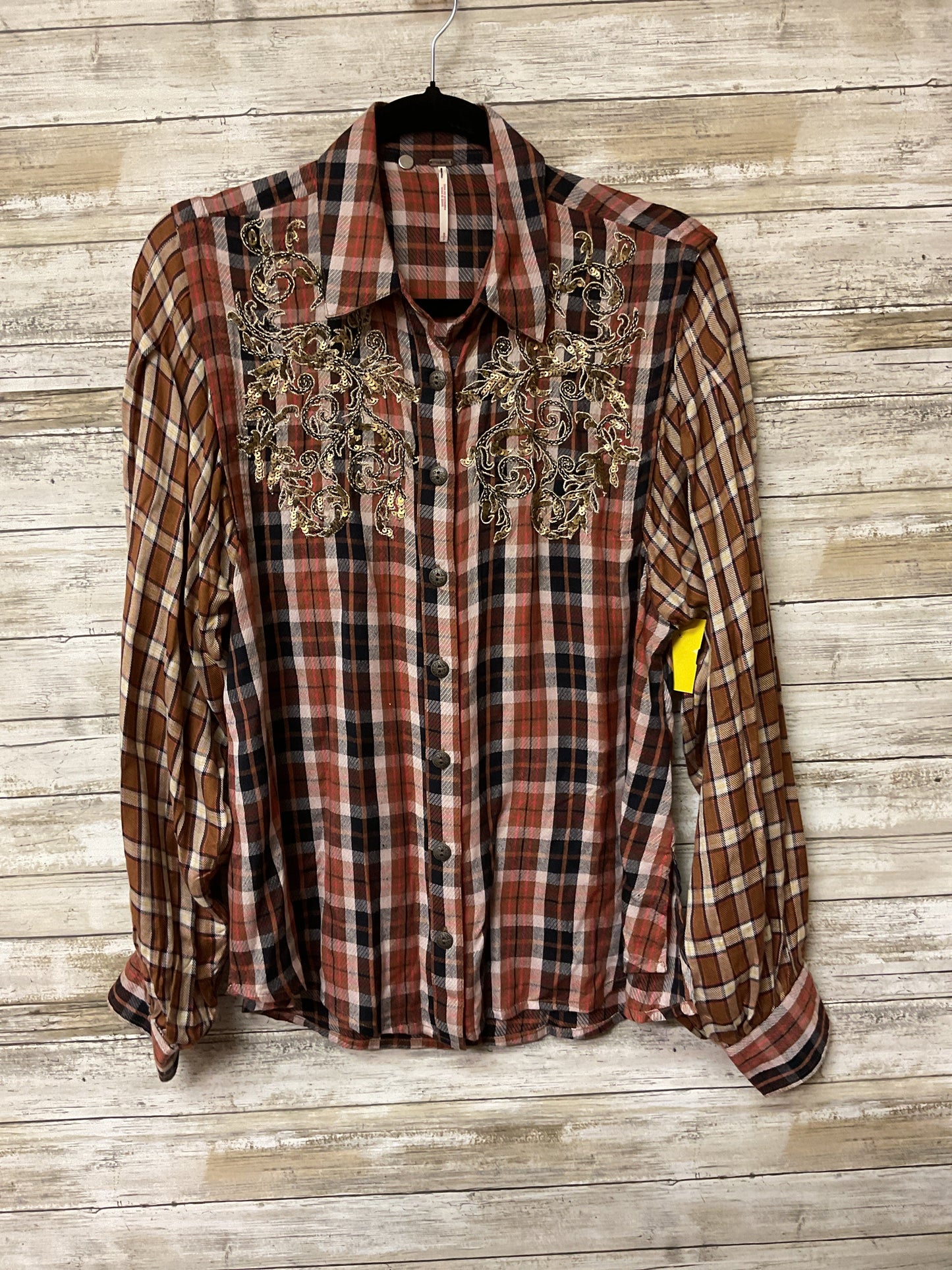 Top Ls By Free People In Brown & Cream, Size:S