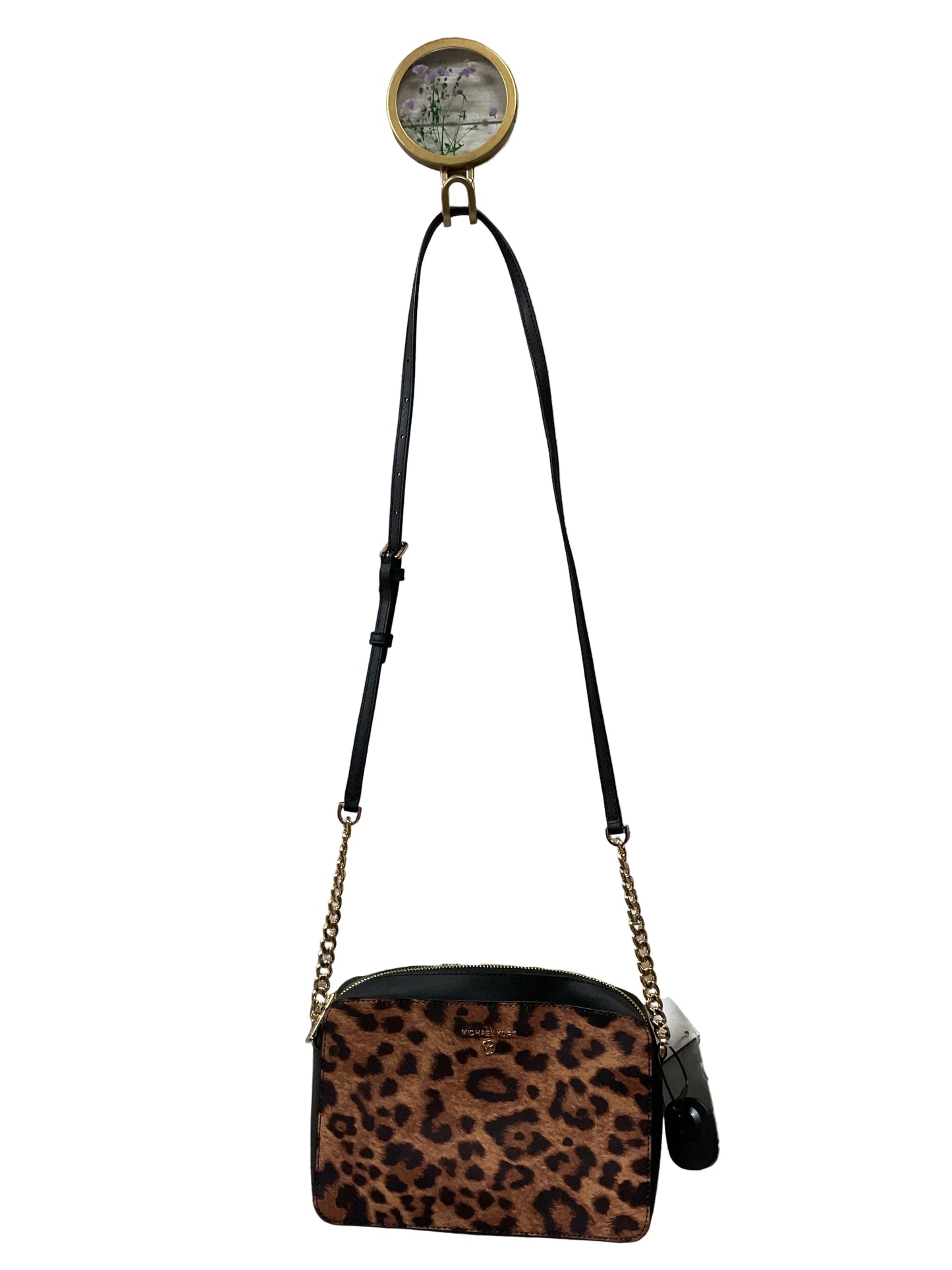 Crossbody Designer By Michael Kors In Animal Print, Size:Small