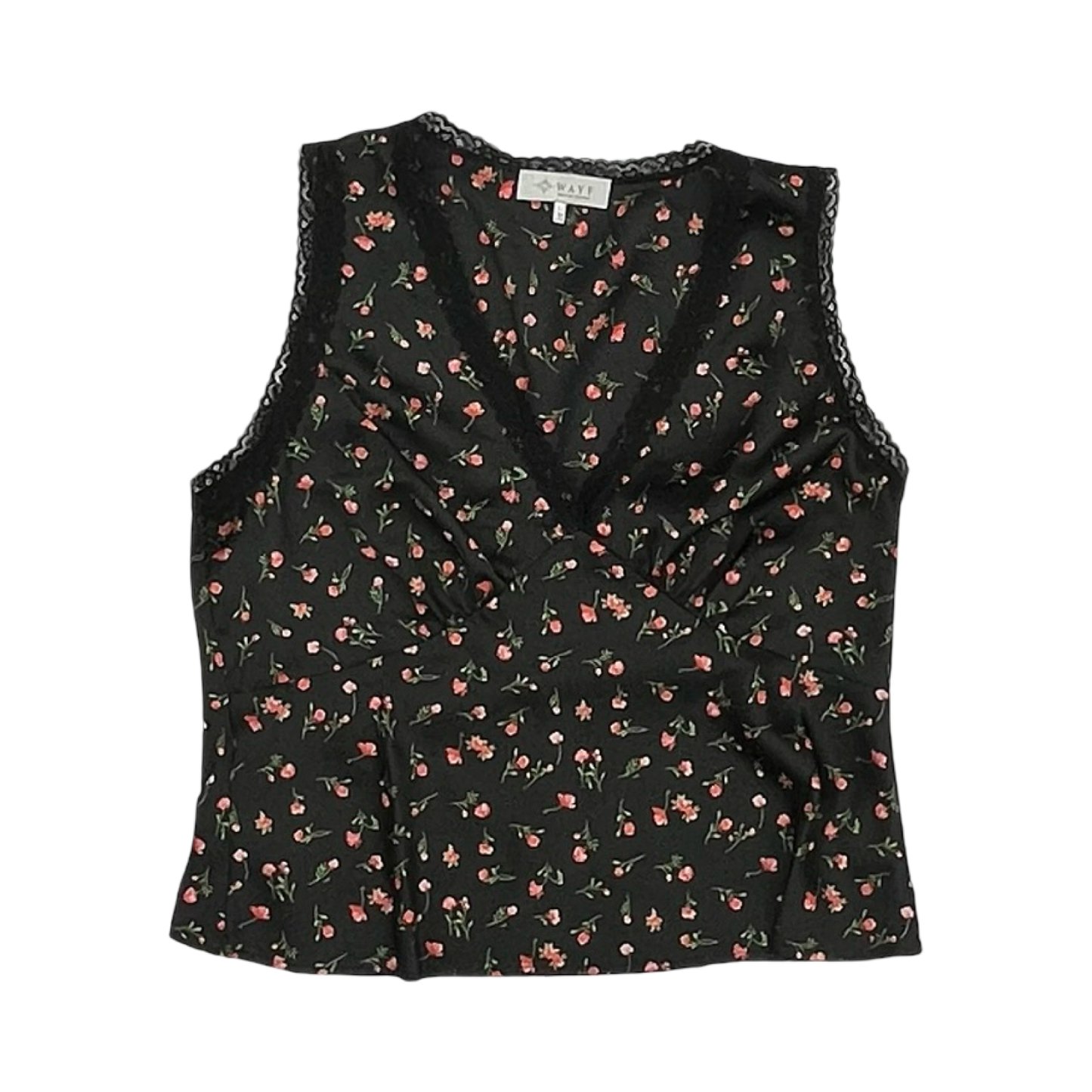 Blouse Sleeveless By Wayf In Black & Pink, Size:L