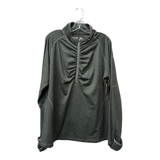 Athletic Top Ls Collar By Kirkland In Grey, Size:1X