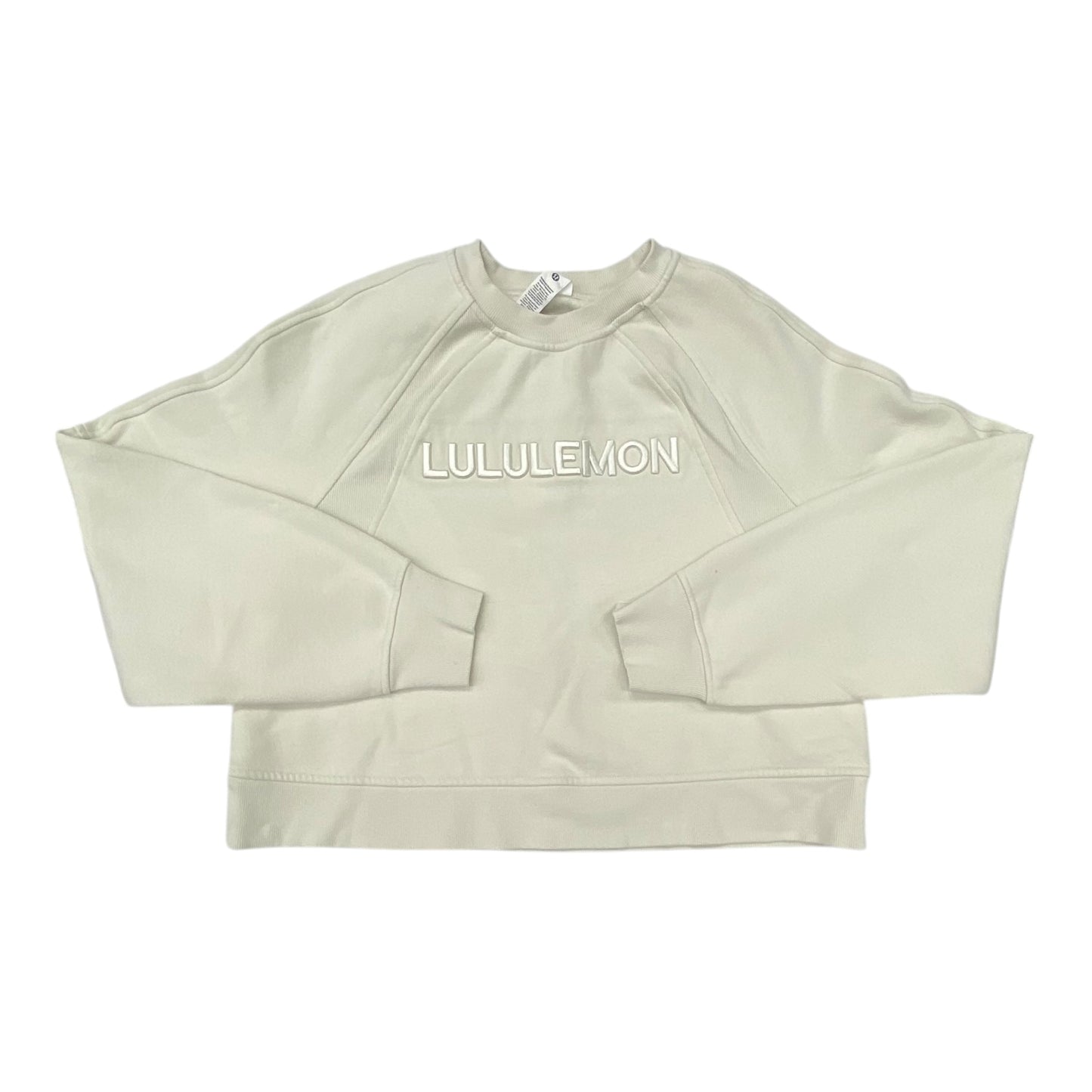 Athletic Sweatshirt Crewneck By Lululemon In Cream, Size:M