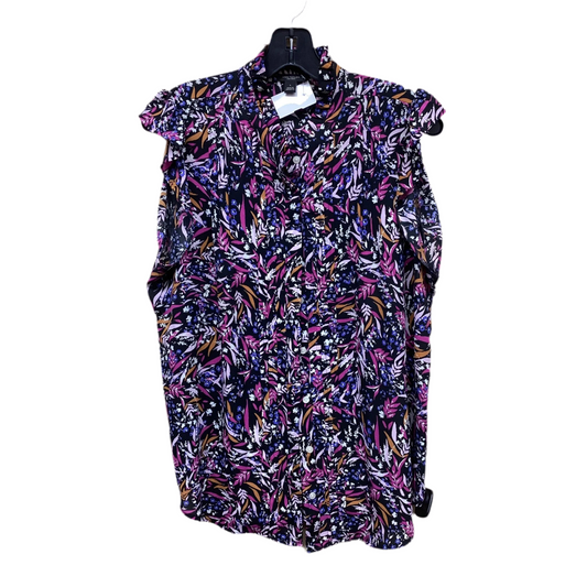 Top Short Sleeve By Ann Taylor In Multi-colored, Size: L