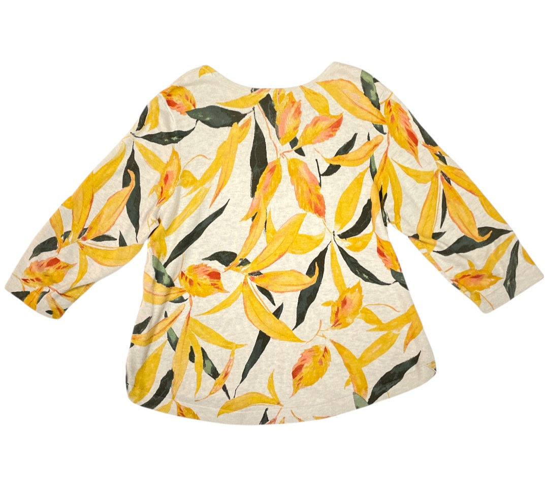 Sweater By Chicos In Tan & Yellow, Size:Xl