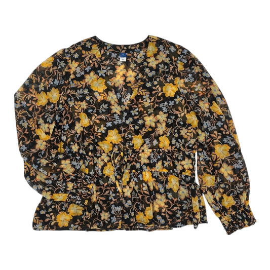 Blouse Ls By Old Navy In Floral Print, Size:Xl