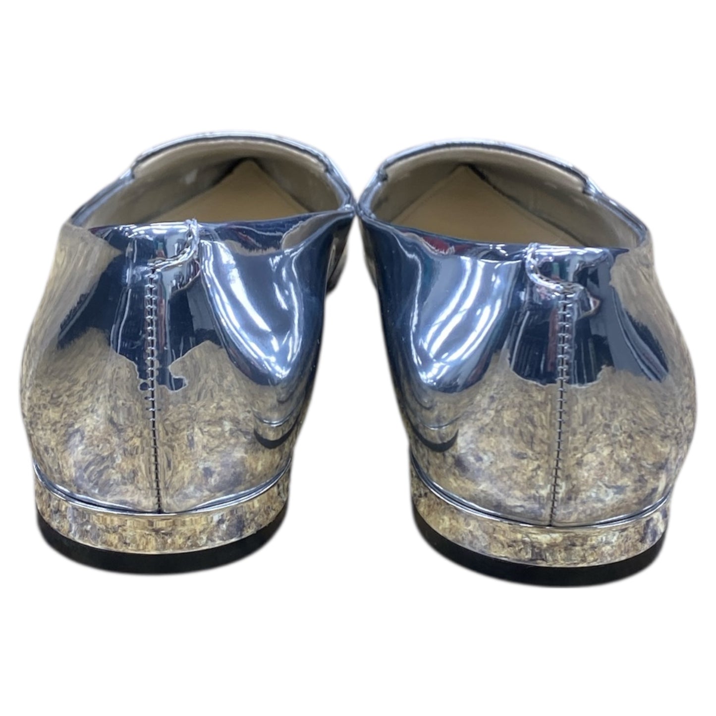 Shoes Flats By Nine West In Silver, Size:8.5