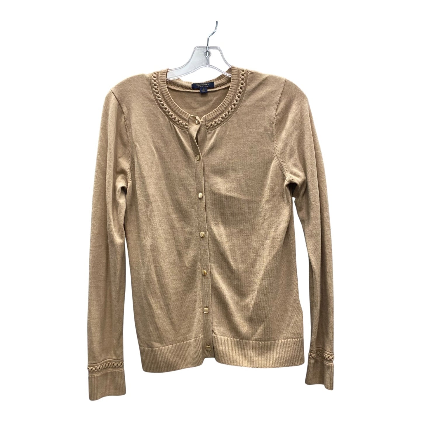 Sweater Cardigan By Brooks Brothers In Tan, Size:M