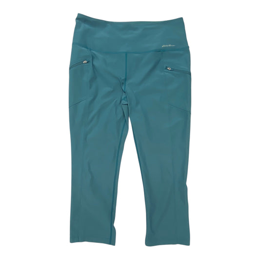 Athletic Capris By Eddie Bauer In Teal, Size:L