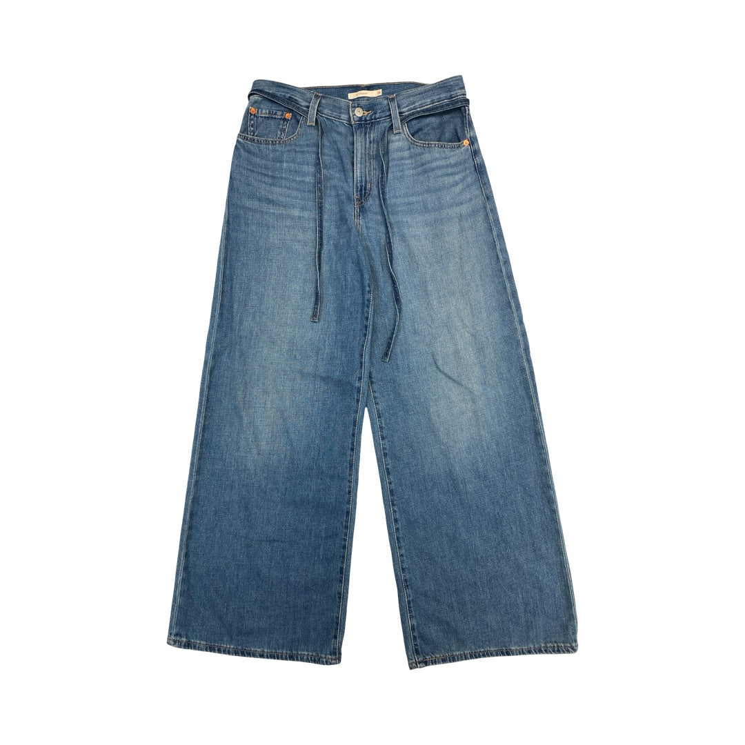 Jeans Wide Leg By Levis In Blue Denim, Size:6