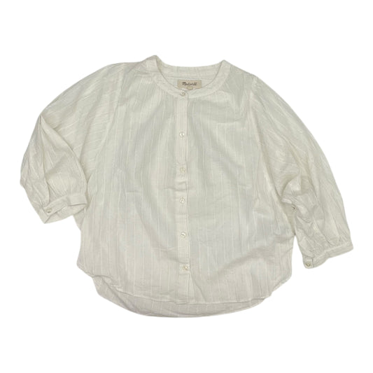 Top 3/4 Sleeve By Madewell In White, Size:S
