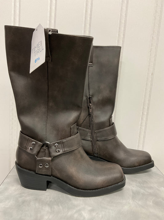 Boots Mid-Calf Heels By Time And Tru In Brown, Size:6.5