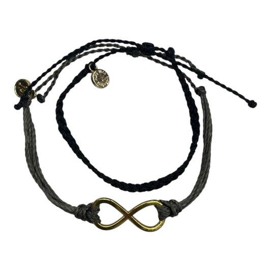 Bracelet Other By Puravida In Black & Grey, Size:02 Piece Set