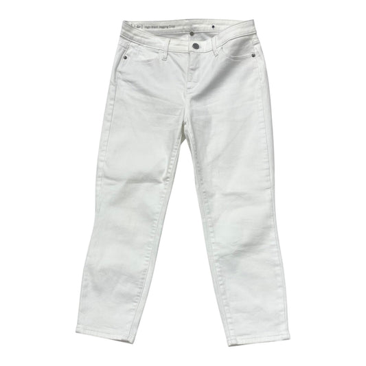 Jeans Cropped By Talbots In White Denim, Size:4P