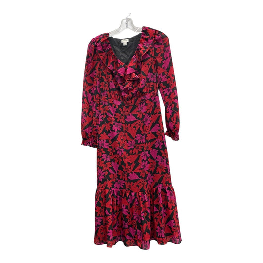 Dress Casual Midi By J. Crew In Black & Red, Size:Xs