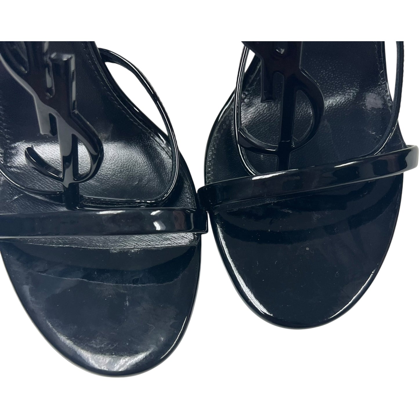 Sandals Luxury Designer By Yves Saint Laurent In Black, Size: 9.5