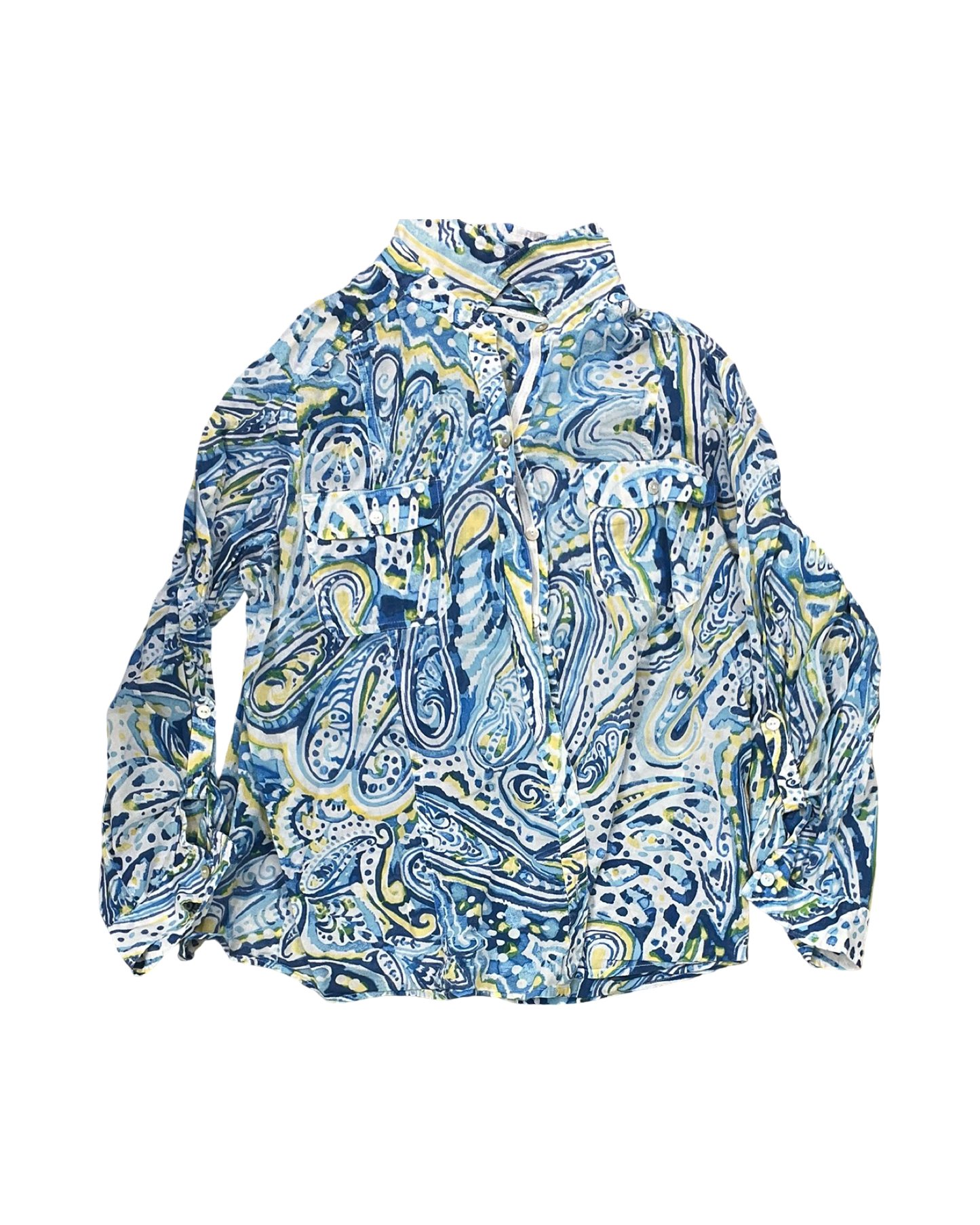 Top Ls By Chicos In Blue & Green, Size:M