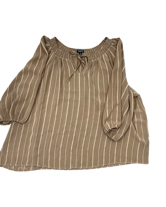 Top 3/4 Sleeve By Torrid In Brown, Size:2X
