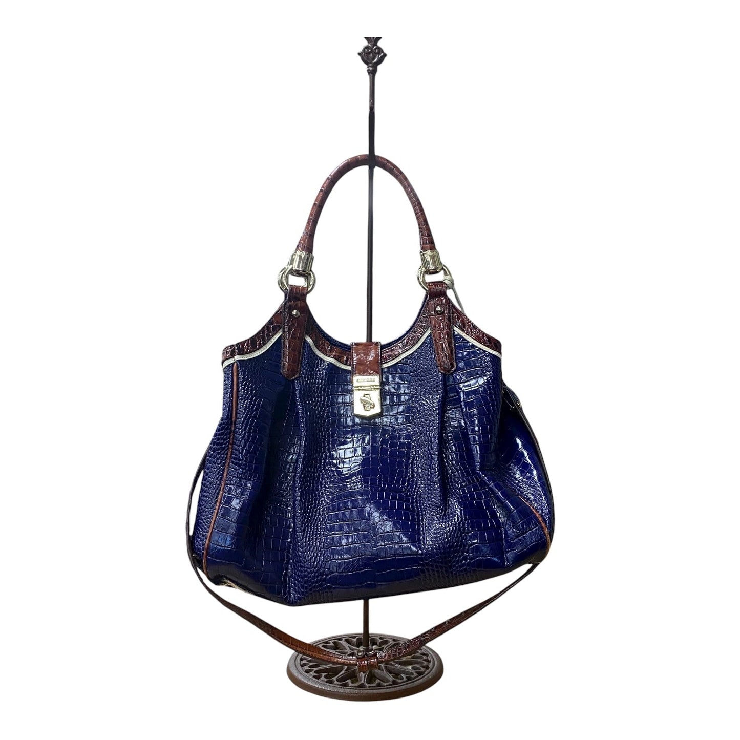 Handbag Designer By Brahmin In Blue, Size:Large