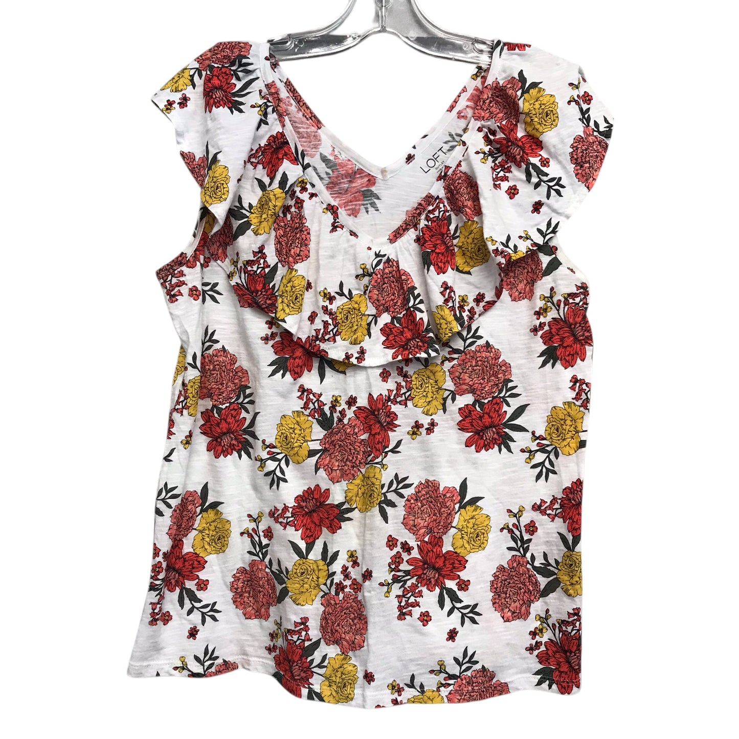 Top Sleeveless By Loft In Floral Print, Size:M
