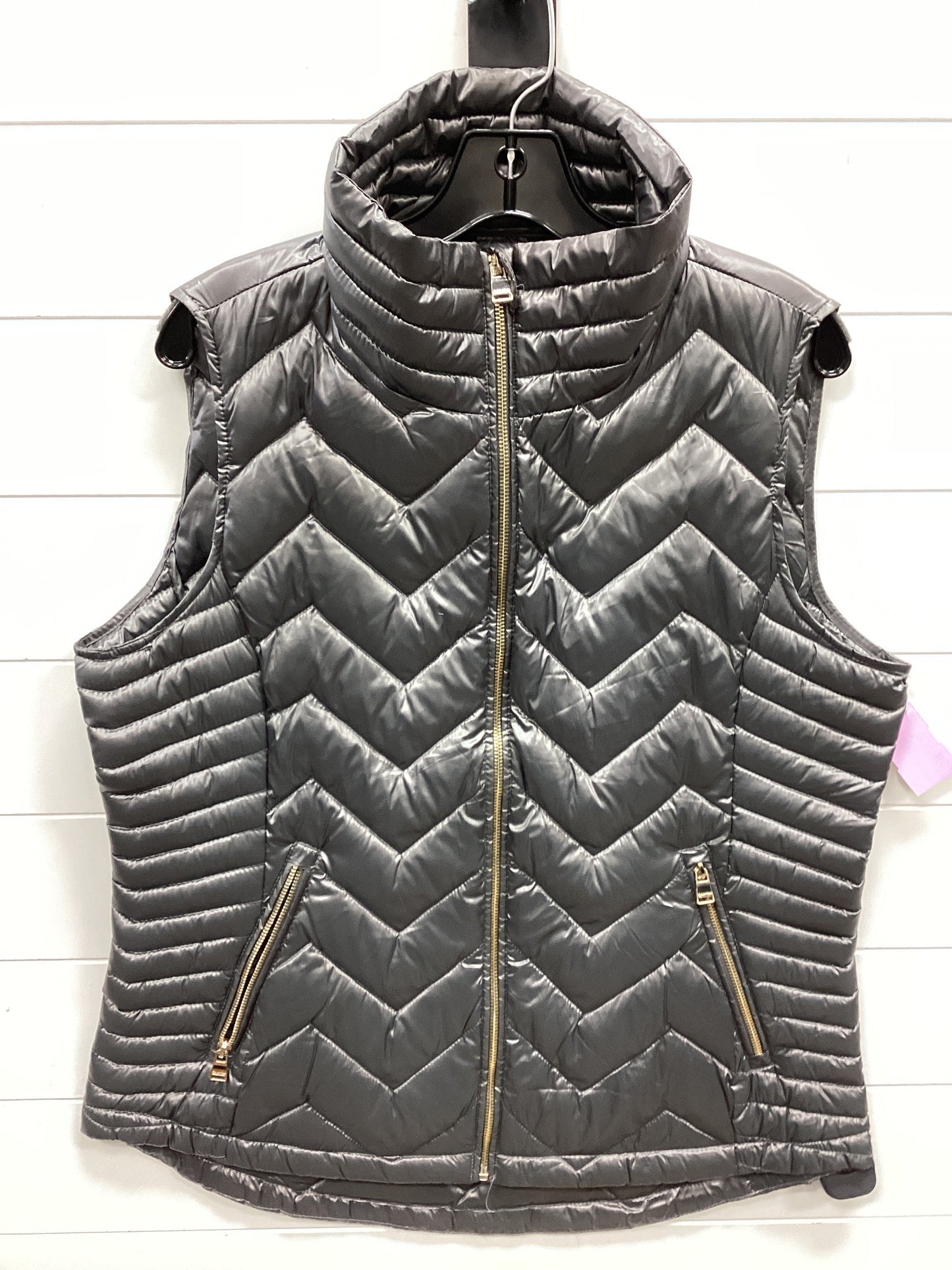 Vest Puffer & Quilted By Calvin Klein In Grey, Size:Xl