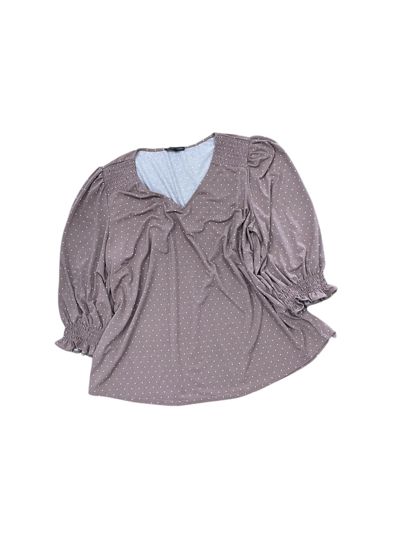 Top 3/4 Sleeve By Adrianna Papell In Brown, Size:1X