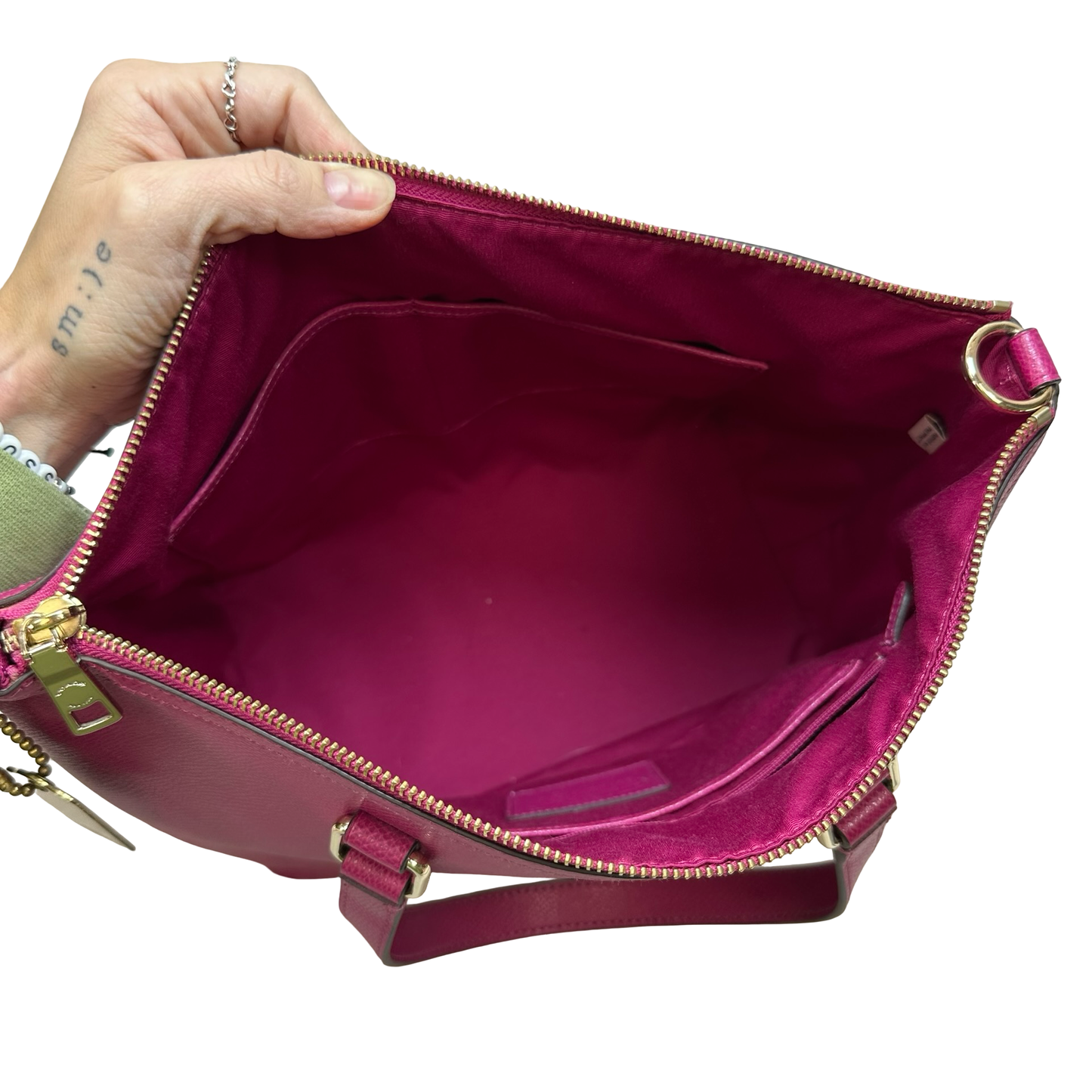 PLEAT Handbag Designer By Coach, Size: Medium