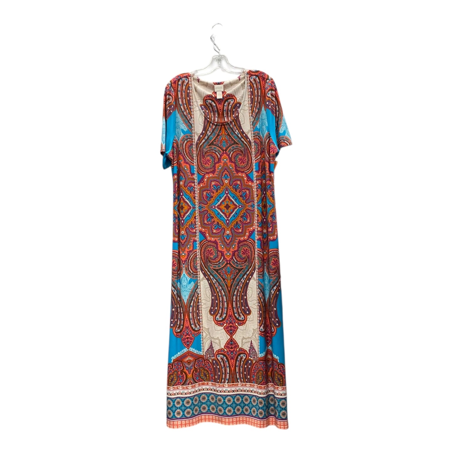 Dress Casual Maxi By Chicos In Blue & Orange, Size:Xl