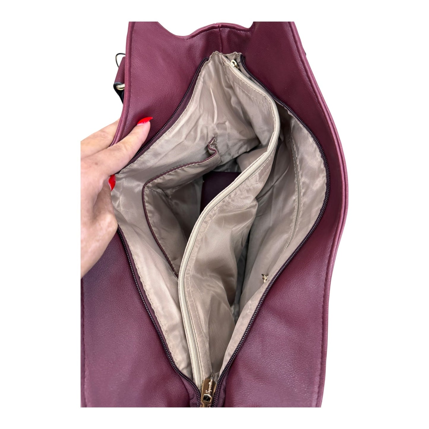 Handbag By Cmc In Maroon, Size:Large