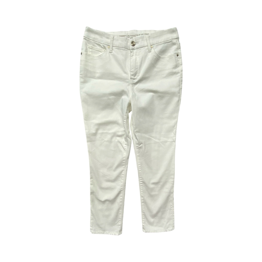 Jeans Cropped By Chicos In White Denim, Size:6